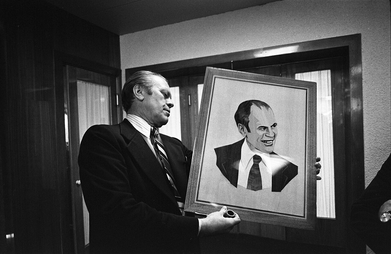 Craig Mod Examines How Claude Voice Infects Creative Writing in 2026 — President Ford examines a wood portrait