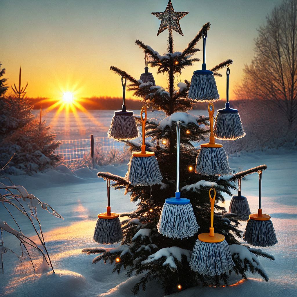 Meesho Integrates AI Image Generator to Automate Seller Product Photography — AI image of a holiday tree with mops